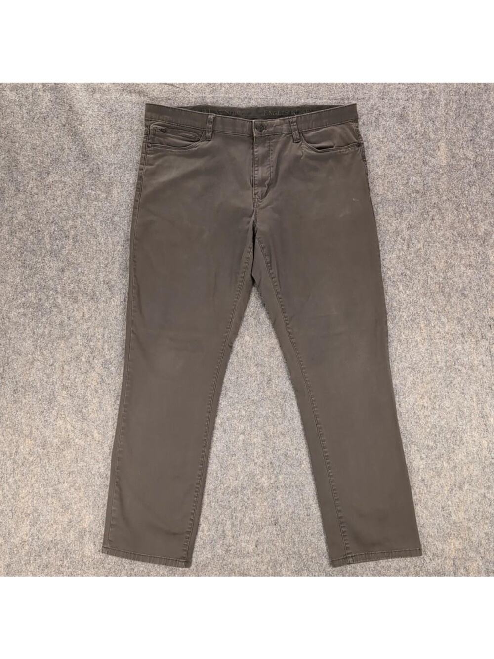 English Laundry Pants Mens 38x32 Gray Chino Stretch 5 Pocket Casual Cotton